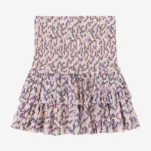 NWT Isabel Marant - Naomi Smocked Printed Miniskirt - Ecru